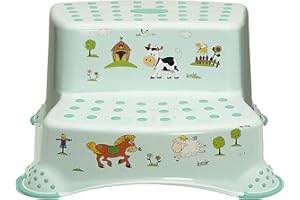 Marchepied à deux niveaux de qualité supérieure Funny Farm aigue-marine