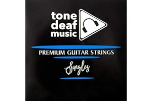 TONE DEAF MUSIC 5 Pack of Electric or Acoustic Guitar Strings - 010 gauge Top E 1st single 10s 0.10