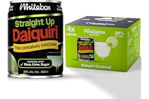 WHITEBOX COCKTAILS Single Serve Classic Straight Up Daiquiri — Case of 4 Cocktail Cans | Classic Full Strength Daiquiri | Pre-mixed Cocktails Ready To Drink 4x100ml