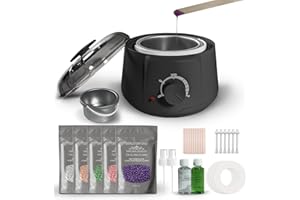 ACCUEILPORT Waxing Kit, Professional Hair Removal Wax Kit, Full Body Painless Waxing Warmer, 5 Packs Wax Beads and 20 Applicator Sticks Wax Set