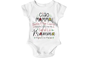 STAMPATEK Body Neonato Regalo Festa della Mamma Tutina Ciao Mamma Neonata Regalo Mamma Compleanno Regalo baby shower gravidanza BD128