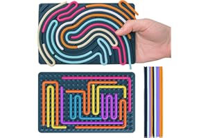 GOUJFOL Sensory Activity Board, Giochi Antistress Silicone Fidget Toys, Giocattolo Sensoriali per Autismo e ADHD, Regalo Compleanno Anti Ansia Gadget per Bambini e Adulti (Verde)