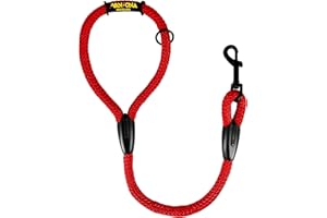 AVANZONA Guinzaglio a Corda Corto per Addestramento per Cani Grande Media Piccola. Fatto in Spagna. 60cm. Rosso