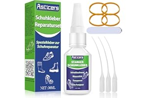 ASTICERS Schuhsohlenkleber, Schuhkleber Extra Stark Wasserfest, Flexibel und Stark Schuhsohlenkleber, Transparent und Schnelltrocknend, Geeignet für Sportschuhe, Sohlen, Stiefel, Sandalen, Leder usw (30g)