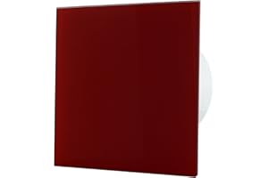 MKK - 18405-013 - Badlüfter Wohnraumlüfter Ventilator Wandlüfter Front wechselbar Ø 100 mm Ø 125 mm Standard Ø 100 mm ECHTGLAS - rot