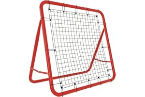 ‎LILIIN LILIIN Fußball Rebounder Netz Kickback Rückprallwand Fussball Trainingszubehör Ajustable de 5 Niveles, Torwand für Training Kinder und Erwachsene Rot