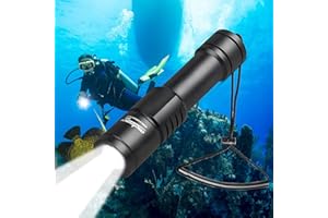 ORCATORCH D520 Lampe de Plongée Rechargeable, 1000 Lumens Lampe de Plongée Sous Marine, IPX-8 Torche de Plongée, Lampe de Poche Batterie étanche à 150 M