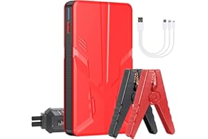 Coollia Starthilfe Powerbank 1500A 12V (Bis zu 5,0 L Benzin oder 2,0 L Diesel) Booster Auto starthilfe，Tragbare Auto Batterie mit USB Schnellladung LED-Taschenlampe und Intelligentes Starthilfekabel
