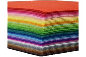 FLIC-FLAC (10 X 10 cm) - 42pcs Felt Fabric Sheet 4"x4" Assorted Colour DIY CraSquare fts Nonwoven 1mm Thick