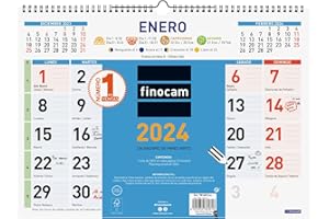 Finocam - Calendario 2024 Color de Pared Mixto Enero 2024 - Diciembre 2024 (12 meses) Color Español