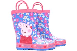 Vanilla Underground Peppa Pig Wellies - Manijas fáciles para niña de las flores - Botas de lluvia