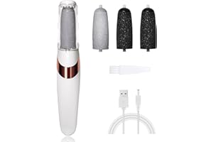 UQQU Electric Foot File, 4in1 Electric Callus Removers for Feet, Rechargeable Electric Foot Callus Remover Pedicure Kits, Removes Dry Skin for Smoother Feet, Foot Care for Dead Skin - White