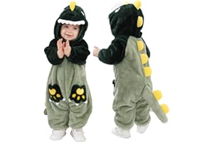 LOLANTA Unisex Baby Regenbogen Einhorn Dinosaurier Drachen Kostüm, Kleinkind Plüsch Einteiler mit Kapuze Tier Strampler