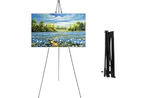 TONGBOKE Staffelei StäNder FüR Hochzeitsschild Poster, 170cm Faltstaffelei, Staffelei Schwarz, Leinwand StäNder, Staffelei Klein(Schwarz)