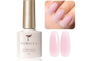 TOMICCA UV-nagellack, mjölkig rosa ros gel nagellack UV/LED blötläggning gel nagellack lämplig för nybörjare nagelkonst salon
