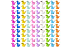 XINRONGDA 100pcs Tiny Ducks Fairy Garden Accessories, Realistic Shape Mini Resin Ducks, 1.5x1cm, Micro Aquarium Dollhouse Ornament, 10 Colors