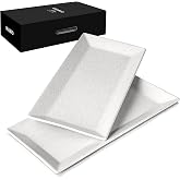MIAMIO - Set of 3 Ceramic Plates/Rectangular Serving Plates with Thanksgiving and Christmas Turkey - Microwave, Dishwasher an