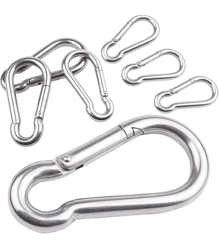 Lot De 12 Mousquetons à Ressort Acier Inoxydable 304 - Charge 140kg Pour Camping Et Extérieur