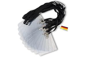 ‎TWIST4 Schlüsselbänder aus Baumwolle mit Ausweishülle DIN A6 - twist4® (schwarz, 50 Stück)