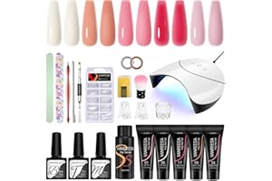 ‎VANREESA Poly Nägel Gel Set, VANREESA 5 Stk. Poly Nail Extension Gel Komplett Poly Nagelverlängerung Gel Set mit 36W U V/LED Nagellampe Builder Enhancement Gel Starter Set Geschenk für Frauen