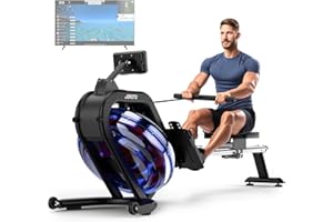 JOROTO Máquina de Remo para Casa con Tanque de Agua de 28L e Inclinación de 45°, Capacidad de 150 kg y Función Bluetooth, Soporte para Tableta, Suscripción 44 Días la App Kinomap