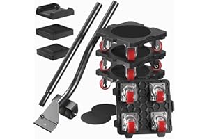 ONEON Furniture Movers with Wheels & Lifter Set, 360° Rotation Wheels Dolly, 660 Lbs / 300 Kg Capacity, for Moving Heavy Furniture, Refrigerator, Sofa, Cabinet
