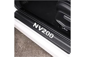 JYMLOV 4 Piezas Fibra de Carbono Coche Barra Umbral Puerta Adhesivos para NIS-San NV200, Protector de Alféizar de la Puerta del Coche Accesorio de Decoración,White