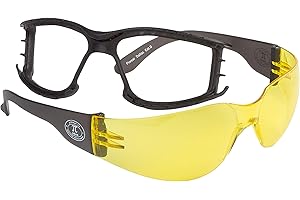 PiWear Dallas YT mit Polster - rahmenlose gelb getönte Motorradbrille Sportbrille Sonnenbrille