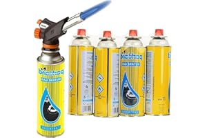 AMBERLINNEN LTD 4 Butane Gas with Blow Torch Flamethrower Burner Welding Auto Ignition Camping