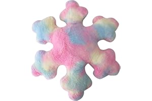 CORLIDEA Weihnachtskissen aus Plüsch, niedlich, Schneeflocke, Weihnachtsdekoration, in Form einer Schneeflocke, für die Dekoration von Sofa, Bett 40CM Bunt
