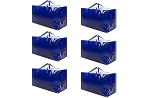 VENO 6-pak wytrzymałych dużych toreb do przechowywania, z zamkami błyskawicznymi i kieszenią na etykiety, do przenoszenia, przechowywania ubrań, torby na pranie, pakowania, niezbędnych artykułów