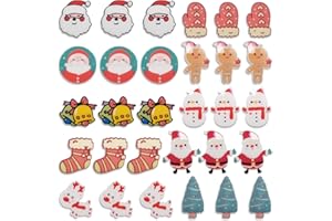 Spille Natale 30 pezzi Spilla Distintivo TAIZER Spille Risvolto Spilla Carina Set aghi per Cartoni Animati Spille Natale Cervo Spille per Albero Natale per Gioielli Regalo Ornamenti Natale