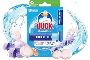Duck Fresh Discs Base per Dischi Gel Igienizzanti WC, Fragranza Marine, Confezione da 1 Applicatore e 6 Dischetti