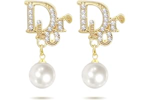 DAIHOOK Gold,Silber,Diamant Buchstaben,Ohrringe,Halsketten,hypoallergene Frauen Schmuck Geschenke