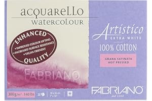 HONSELL Fabriano Artistico Watercolor Block, 7 x 10, Extra White