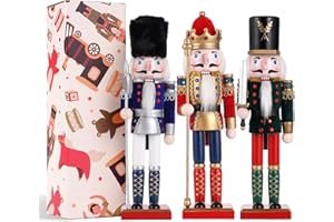 COMBIUBIU 3pcs MuñEco Cascanueces Navidad Hecho A Mano Tradicional De Pino, Cascanueces Navidad Mesa,AlféIzar De La Ventana De La Chimenea, DecoracióN del Hogar