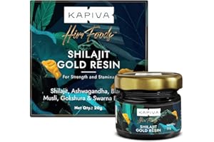 Kapiva Shilajit/Shilajeet Gold Resin – 20 g | 500 mg/porzione | 40 porzioni | Aumenta la crescita muscolare e la resistenza | Contiene oro 24 carati | 100% ayurvedico