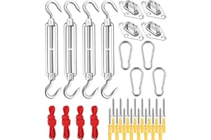 COTEPI M5 Sonnensegel Befestigungs Kit, 304 Edelstahl Sonnensegel Befestigungsset, sonnensegel Zubehör zur sicheren Montage von viereckigen und dreieckigen Sonnensegeln, Awnings Mounting Assembly