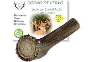 ARTISAN GIFT CO Corno di Cervo per Cani, Osso per cani da Masticare 100% Naturale, peso minimo dell'unità 225gr. (XL - 1 pz.)