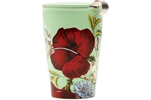 TEA FORTE Tea Forté Kati Cup Fleur | Tazza con infusore rimovibile in acciaio inox | Porcellana di qualità | 350 ml
