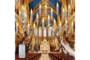 CJBIN 20 Piezas Velas Flotantes, Floating Candles con Varita y Mando a Distancia, 17 cm Velas Colgantes Sin Llama, Led Velas Halloween Flotantes Para Halloween Navidad Fiesta Decoració