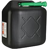 Unitec 73852 Benzinkanister, 20 l, robuster Kunststoff, schwarz, Benzinkanister für Treibstoff aller Art, mit UN Zulassung, i