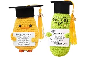 KFSCIP 2 Pcs Graduation Gifts, Positive Duck & Pickle, Knitted Emotional Support Toys, High School & University Graduation Gifts