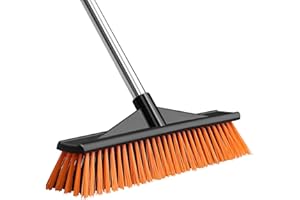 WenYa Yard Brush Heavy Duty Outdoor, Long Handle Garden Broom, Large Stiff Bristles Floor Brush Patio Broom for Sweeping Yard Patio Deck Driveway Pool Various Rough Surfaces
