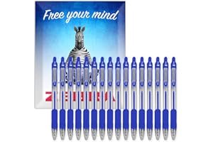 Zebra Pen Z-Grip - Bolígrafos retráctiles, punta de 1,0 mm, paquete de 16 unidades, en caja de regalo de cartón, escuela, escritura, trabajo, oficina (azul)