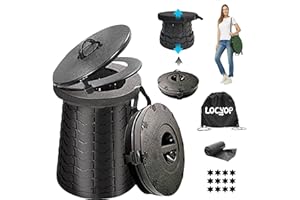 LOCYOP 2025 Wc Portatile Campeggio Toilette, Pieghevole Wc Campeggio Altezza Regolabile WC Auto Pieghevole per Adulti Viaggio, Spiaggia, Igiene, Escursioni