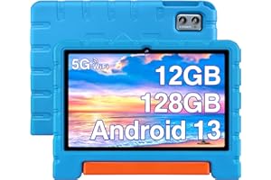 ZIOVO 2024 Newest Tablet 10 Pollici Android 13,12(6+6) GB RAM+128GB ROM(TF 1TB), Tablet Famiglia/Tablet Bambini, 5G WiFi | Octa-Core | 2.0 GHz | BT 5.0 | 6000mAh | Google GMS Tablet con EVA Caso-Blu