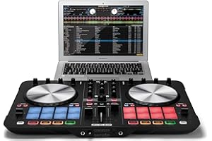 Reloop Beatmix 2 MK2 - Contrôleur DJ Serato Performance PAD à 2 étages, pads de batterie multicolores 16x pour déclencher la boucle, interface club audio USB intégrée Noir