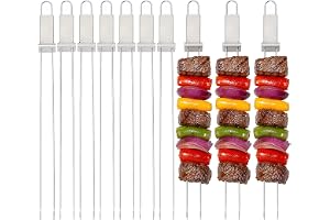 10 stycken grillspett rostfritt stål 32 cm – grillspett rostfritt stål, Adana-spett, kebabspett, dubbelspett, grill med regla