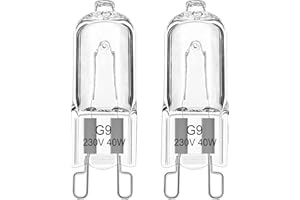 EASYIVY Bombilla Halógena G9 para Horno 40W, 230V Lampara Horno G9 300 °C Tolerante al Calor para AEG/Neff/Whirlpool/Smeg/Bosch y Microondas, paquete de 2